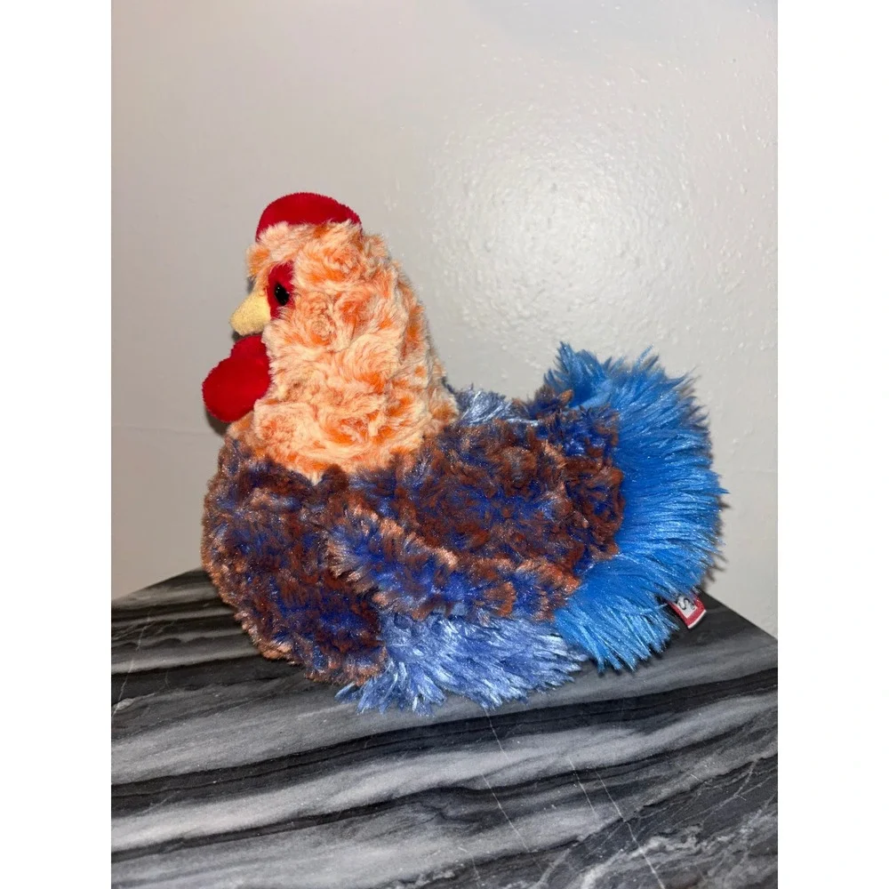 Douglas Cuddle Toys Henrietta Blue Lace Hen Chicken Plush Shaggy Bird‎ 1798